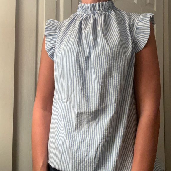 Blue Striped Women's Top - Picture 1 of 5